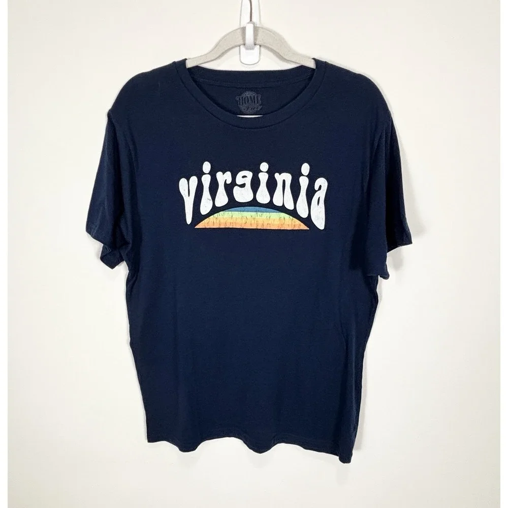 Home Free Mens Dark Blue Virginia Graphic Short Sleeve Large
